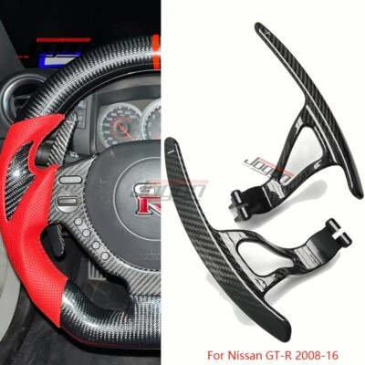 Palanca de cambios de carbono para volante Nissan GT-R GTR R35 Nismo 2008 2009-16 Foto 1 de 4