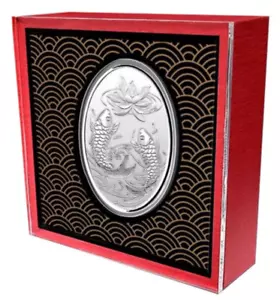 2022 Niue Auspicious Koi High Relief 1 oz Silver $2 Coin - Picture 1 of 5