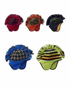 NWT Kid GAP Boys Pro Fleece Mohawk Trapper Hat Camo Blue Tartan Skulls S/M L/XL - Picture 1 of 11