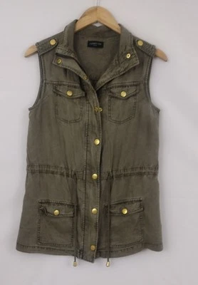 Chaleco utilitario de carga Celebrity rosa verde militar bolsillos para mujer talla pequeña Foto 1 de 4