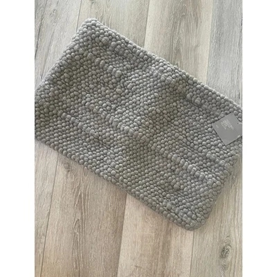 全新 Restoration Hardware 石墨灰色美利奴羊毛抽象腰枕套 — 第 1/4 张图片