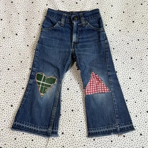 Vintage 1970's Levis Orange Tab Big E Baby Jeans Toddler Kids 4T Patched Hippie - Picture 1 of 12