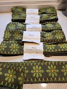 Vintage Strap Trim Green Flowers - Picture 1 of 5
