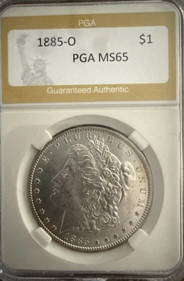1885O Morgan Silver Dollar-PGA Graded *Not A eBay Certified Grader* M$ 65 Toning - Image 1 of 4