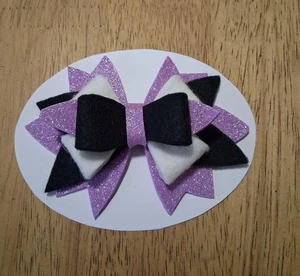 Girl's Classic Glitter Hair Bow Hair Clip 4.5 Inch Hair Bow New - Picture 1 of 2