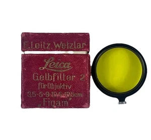 Leica Ernst Leitz Wetzlar 36mm Yellow # 2, Y2 Lens Filter Chrome A36 E36 Vintage - Picture 1 of 10