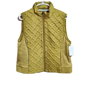 XERSION vest women XL Amber Green puffer jacket front zipper pockets - Picture 1 of 4