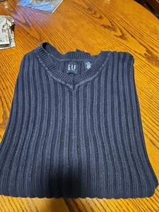 Gap Heavy Cotton Sweater Vest Size 2XL Navy Blue EUC - F4 - Picture 1 of 2