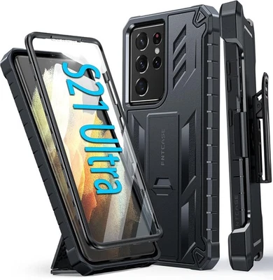 Funda protectora de cuerpo completo blindada delgada con clip para cinturón para Samsung Galaxy S21Ultra Foto 1 de 4