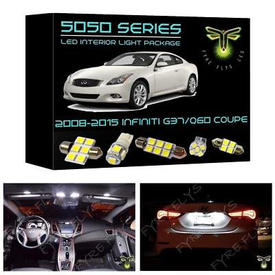 Kit de pacote de luzes interiores LED brancas para 2008-2015 Infiniti G37/Q60 Coupe 5050 - Imagem 1 de 4