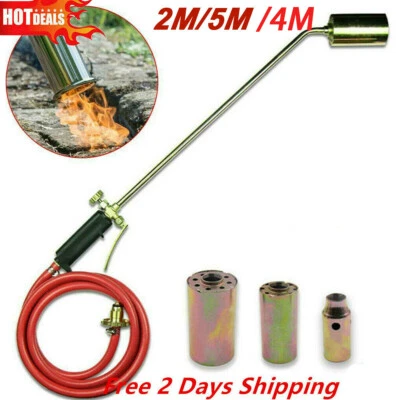 QNGENET Long Arm Propane Butane Gas Torch Burner Blow Roofers Roofing Brazing+2M/5M Hose
