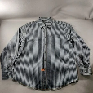 Tommy Bahama White Blue Striped Long Sleeve Button Down Shirt Men Size M - Picture 1 of 8