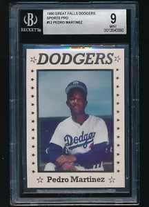 1990 Great Falls Dodgers Sport Pro #12 Pedro Martinez Minor League BGS 9 nuovo di zecca - Foto 1 di 2