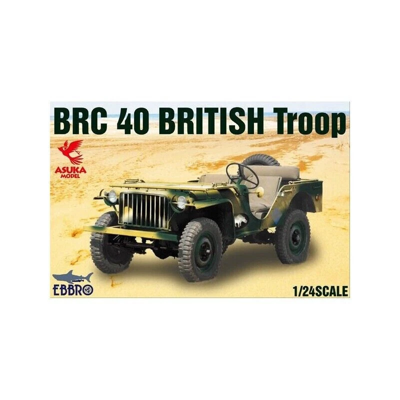 EBBRO 1:24 KIT AUTO MILITARE  JEEP  BRC 40 BRITISH TROOP ART 25018 - Immagine 1 di 3