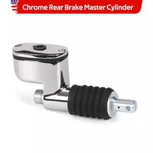 Chrome Rear Brake Master Cylinder For Harley HD FLT Softail 41755-99 41767-05A - Picture 1 of 10