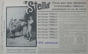 PUBLICITE STELLA TRICOT PURE LAINE VETEMENT GOUTTEUX DE 1906 FRENCH AD PUB RARE - Imagen 1 de 1