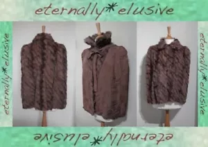 20s 30s Genuine Antique Vintage Soft Mink Real Fur Cape Coat Poncho Jacket Stole - Picture 1 of 12