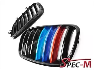 Shiny Black Front Original Look Grille W/ M Tri Metal For BMW E70 X5 X5M 08-13 - Picture 1 of 2