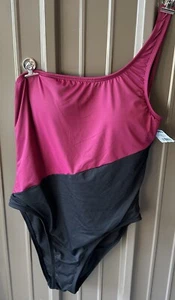NWT Mynah Swimsuit Size S Maroon & Black One Piece Swim Suit. - Picture 1 of 4