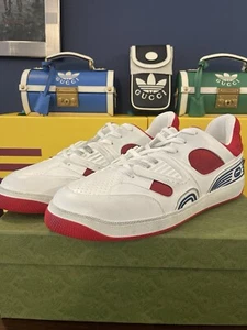 GUCCI Gucci Hombre Blanco Demetra Basket Zapatillas bajas PVP £675.00 UK12.5 - Imagen 1 de 14