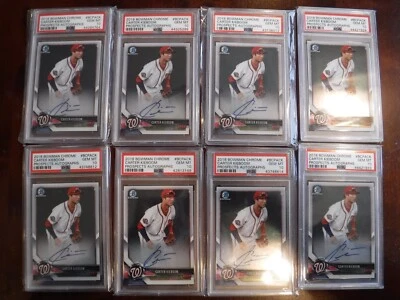 Lot Of 8 2018 Bowman Chrome Carter Kieboom Auto Psa 10 - Image 1 of 3