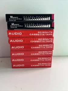 AUDIO 60 MINUTES6-PACK WALMART BLANK CASSETTE TAPE BRAND NEW SEALED Plus 5 open - Picture 1 of 3