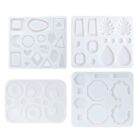 4 Pcs Resin Earring Molds with Hole Jewelry Making Craft Tools for Craft