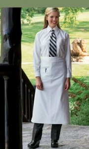 Uncommon Threads, Inset Pocket Bistro Apron White, 27 W x 32 L. - Picture 1 of 2