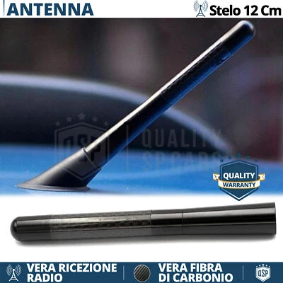 Antenna Corta 12cm Fibra Carbonio PER Toyota Yaris VERO Segnale RADIO AM-FM-DAB - Immagine 1 di 4