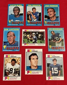 Lote de tarjetas de fútbol americano de los Gigantes Fran Tarkenton McNeil Frederickson Gregory RC Johnson - Imagen 1 de 11