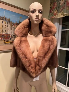 Light Honey Blonde Mink FUR STOLE EVENING WRAP SHOULDER Bolero SHRUG Bridal USA! - Picture 1 of 10