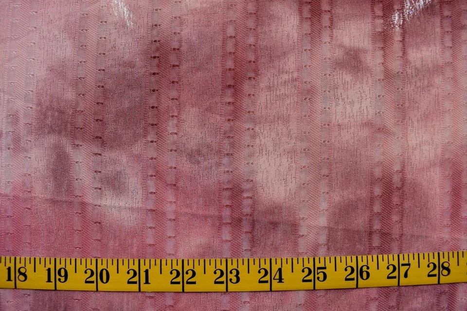 DISTRESSED CHAIN STITCHES SHEER 2 WAY STRETCH  POLY KNIT FABRIC 29X56 INCHES - Image 1 of 2