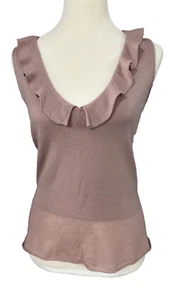 Yves Saint Laurent  Woman's Dusty Rose Sleeveless Wool Sweater Size M (1 hole) - Picture 1 of 8