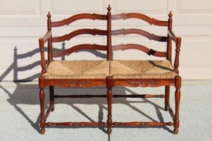 Vintage Hekman French Provincial Ladderback Settee - Includes Original Tag - Picture 1 of 15