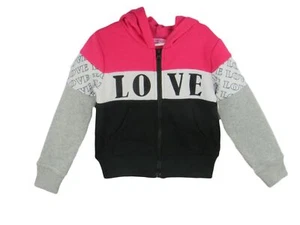 Little Girls Hoodies Joyce Concept Little Girls Love Panel Zip Hoodie Size 4 Mul - Picture 1 of 3