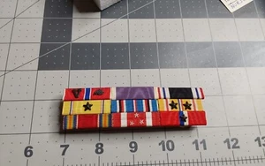 WWII US Army 9 Place Ribbon Bar Philippines POW Bronze Star - Picture 1 of 2