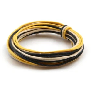 6’/ea. Gavitt Gitarrendraht Stoffüberzogen Vintage-Stil Push Back Schwarz/Weiß/Ylw - Bild 1 von 4