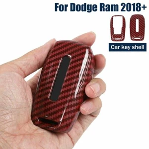 Funda protectora para llavero de fibra de carbono roja para Dodge Ram 1500 18+ accesorios - Imagen 1 de 8