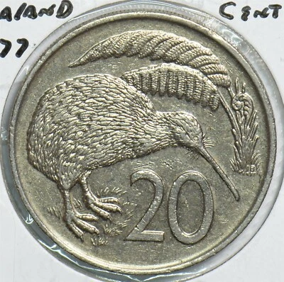 Nueva Zelanda 1977 20 Céntimos Kiwi Pájaro Animal 904447 Combinar Envío Foto 1 de 2