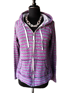 NOLLIE Logo Pink Gray Gym Normcore Sweat Jacket Athleisure Naturecore Coat Boho - Picture 1 of 6
