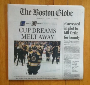 2019 St. Louis Blues Win Boston Globe Stanley Cup Finals Newspaper - Picture 1 of 5