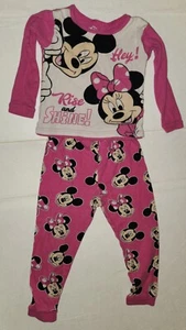 Disney Kids Pink Minnie & Mickey Mouse Pajamas Size 3t PJs 2PC Set  - Picture 1 of 1