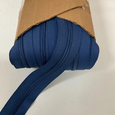 10 Yards (30 feet) Dark Blue YKK Zipper coil chain # 5 CNF 3/4" TM537 - Image 1 of 2