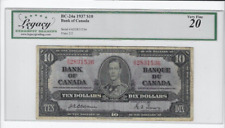 1937  Bank of Canada BC-24a, $10 Osb/Tow SN A/D 2831536  LEGACY VF-20 Comments