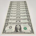 10 Consecutive Serial # 2003A Us $1 One Dollar Bills Old Frb Notes Unc