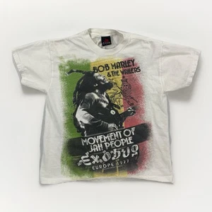 Bob Marley Kids T-Shirt Large White The Wailers Movement Of The Jah People Tee - Picture 1 of 6
