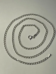 Sterling '925' silver anchor mariner link chain 18" necklace stacking layering - Picture 1 of 17