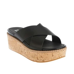 FitFlop Chanclas de Cuero Eloise Cuña para Mujer (GT1337) - Imagen 1 de 5