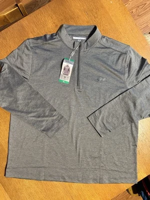 Greg Norman ML75 Active 1/4 拉链高尔夫套衫男式 XL,灰色弹力性能 — 第 1/4 张图片