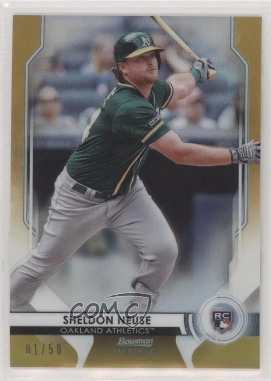 2020 Bowman Sterling Rookies Gold Refractor /50 Sheldon Neuse #BSR-76 Rookie RC - Image 1 of 2
